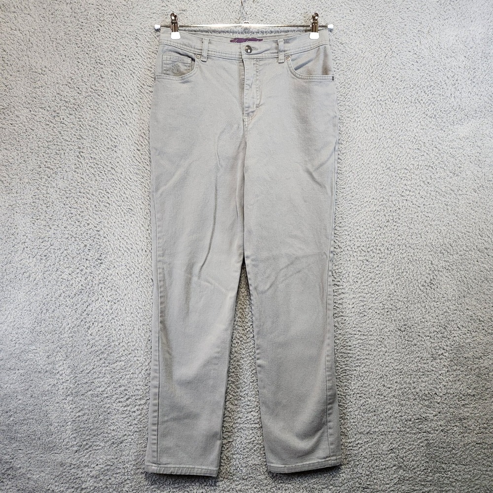 Gloria Vanderbilt Amanda Jeans Womens 8 (Fits 30x29) Straight Leg High Rise Gray